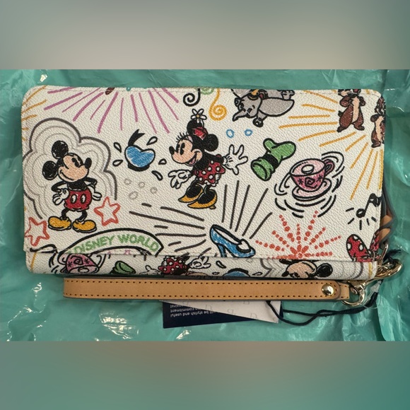 NEW HTF retired Disney Dooney and Bourke Sketch Wallet & Sketch Backpack Purse - Picture 3 of 9